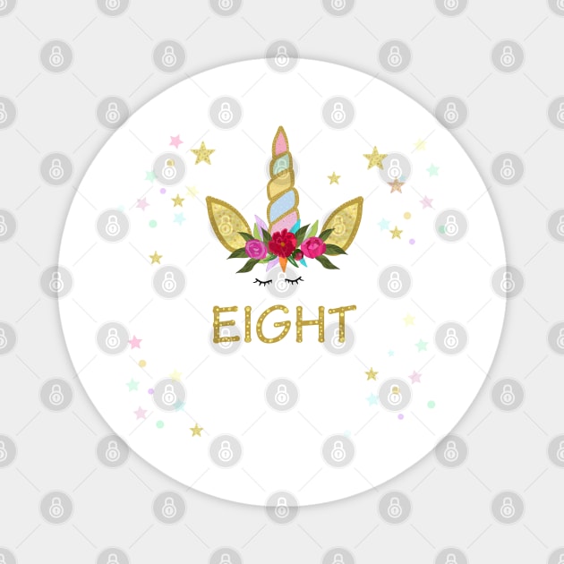 Eighth birthday Eight. Unicorn Birthday invitation. Party invitation Magnet by GULSENGUNEL